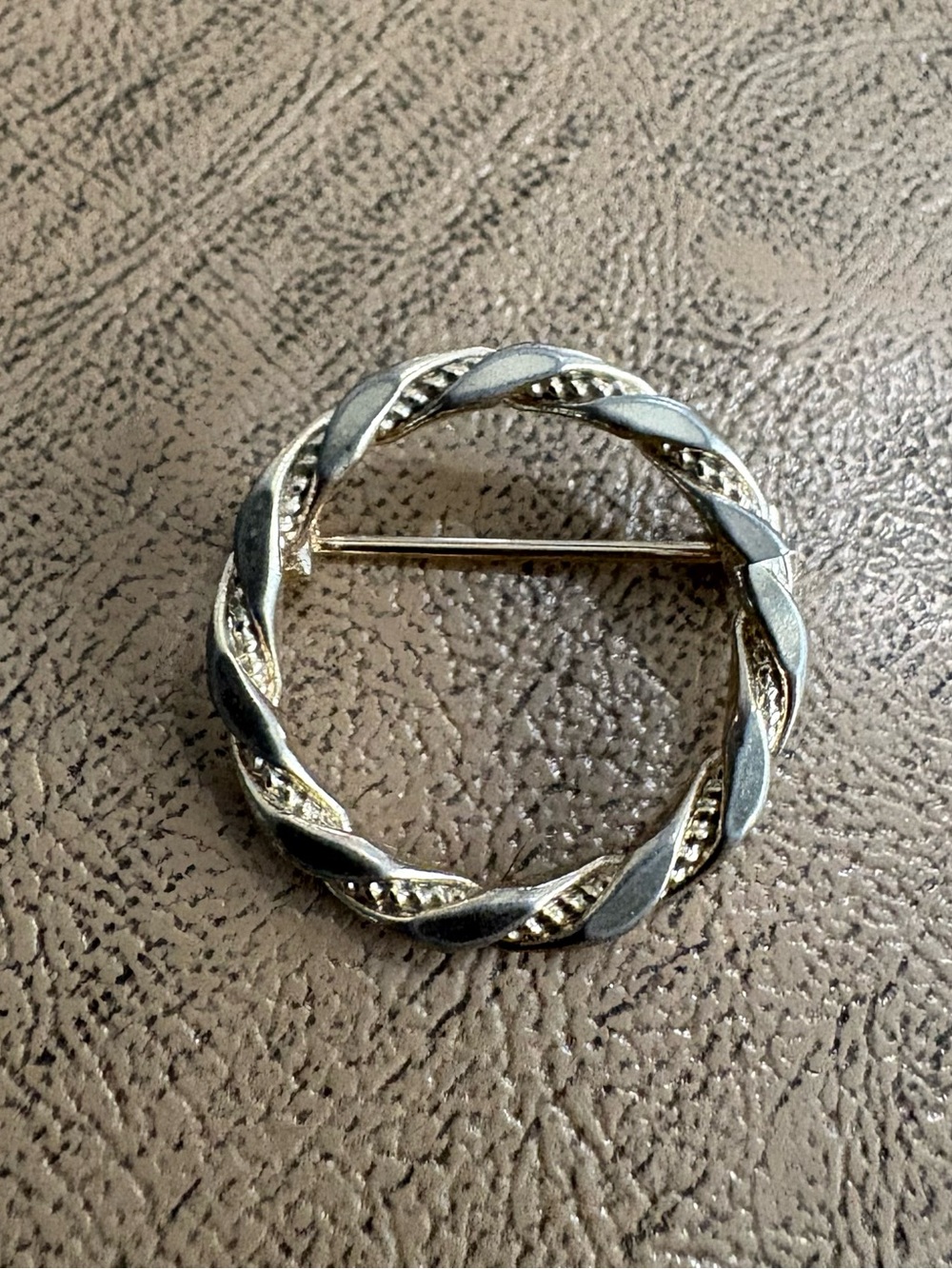 Gold Twisted Circle Brooch - Classic Women’s Jewelry